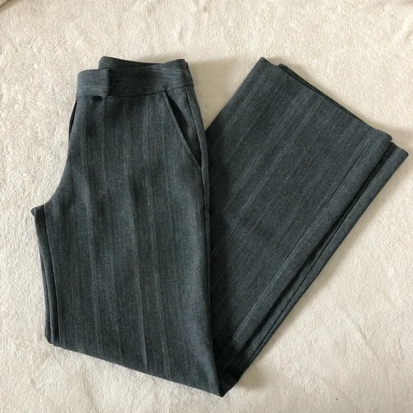 Bwear Gray Striped Trouser Dress Career Pants - Picture 1 of 5